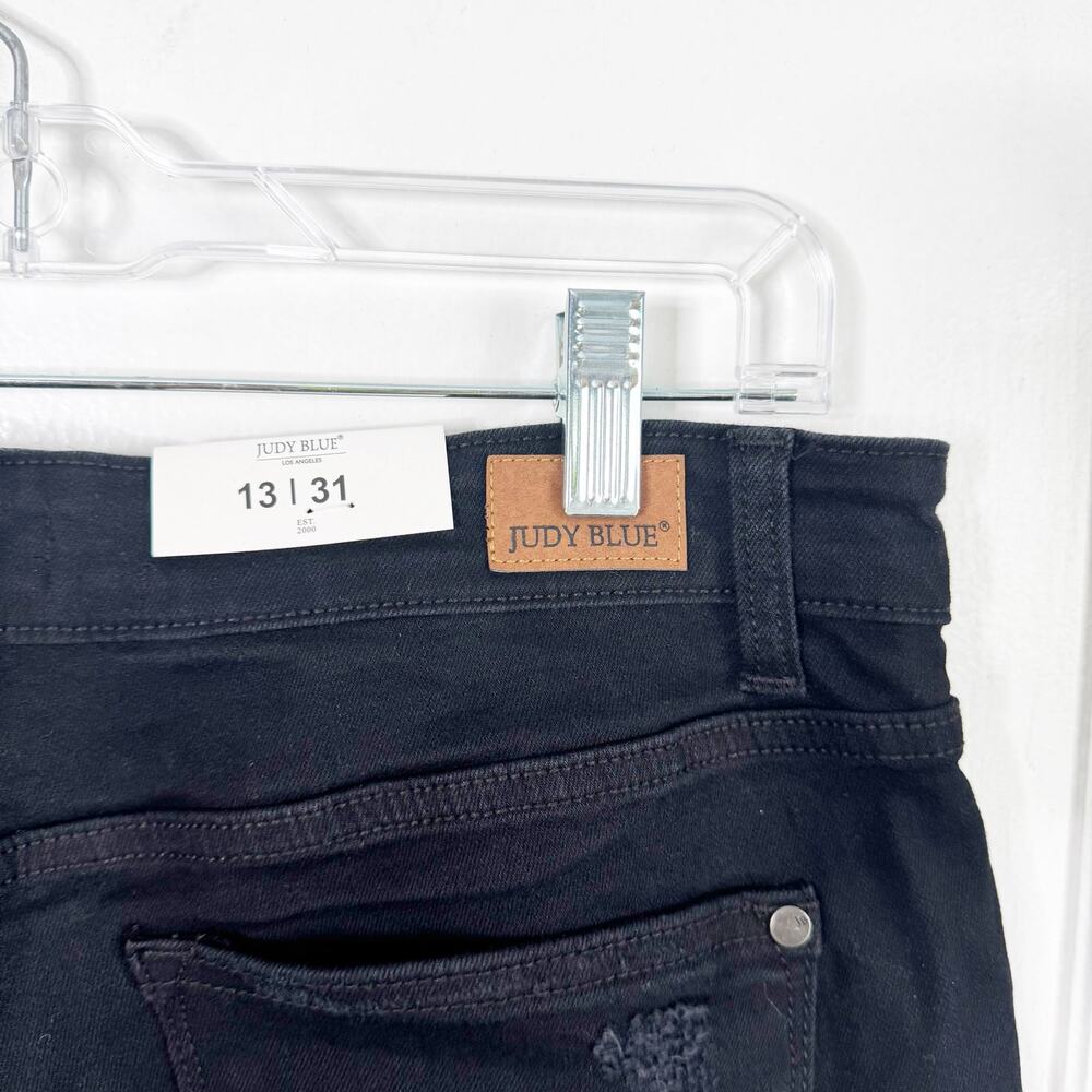 Judy Blue Distressed Boyfriend Fit Black Denim Jeans High Waisted NEW Size 13/31 - Picture 12 of 16